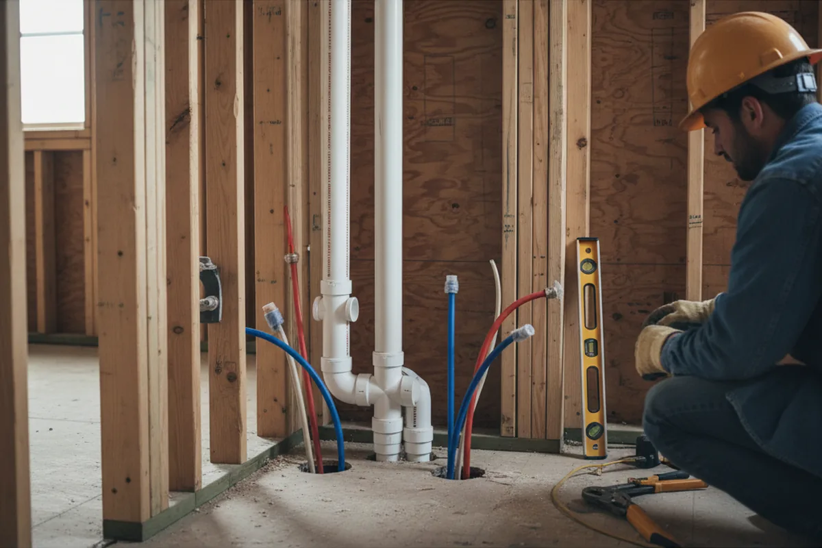 Drain and supply rough-in during Toilet Repair and Installation in Wingate